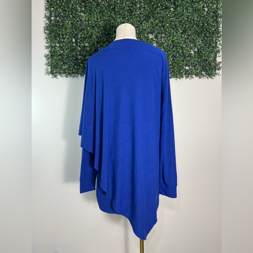 Soft Surroundings Asymmetrical Cobalt Blue Madison Cape Sweater Tunic Size M - Picture 5 of 11